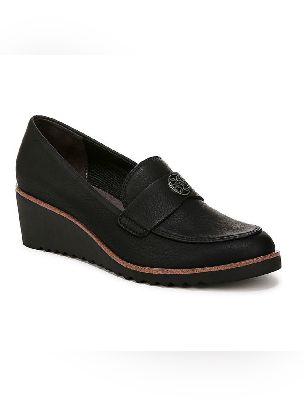 LifeStride Zed Women's Wedge Loafers Black New 6M